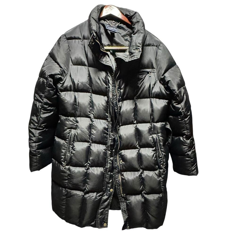 Lands’ End Women’s Down Insulated Winter Puffer Jacket Black Large
